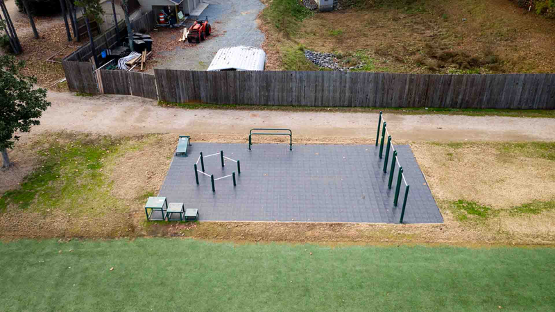 Harris YMCA Outdoor Stretching Area